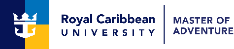 A logo for Royal Caribbean University, with "MASTER OF ADVENTURE" separated by a vertical line.